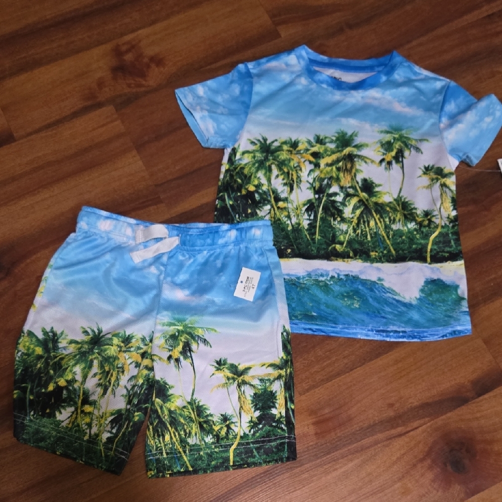 EPIC THREADS Palm Beach Boy Clothes Summer Outfits  Boys T-Shirt & Shorts NWT 4